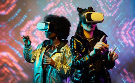 Twee kinderen met vr bril